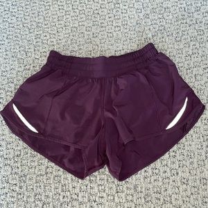 LULULEMON RED MERLOT SHORTS